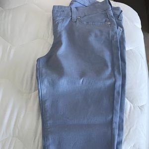 Light blue metallic jeans